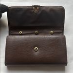 None Brown Leather Wallet GUC Photo 2