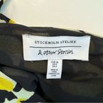 & Other Stories & Other Stories Gathered Floral Midi Dress Yellow Black Tie Flowy V Neck Size 6 Photo 10