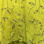 Sag Harbor  Lime Green Button Down Decorative Blouse Photo 5