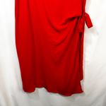 Ellos Plus Size 16 Dress Shift Faux Wrap Red‎ Mini Sleeveless Career Formal 280 Red Photo 3