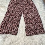 Wide Leg Cropped Pant Light Pink Black Geometric Pattern Size XS Photo 3