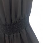 Patrizia Pepe Romper Women's S Smocked Neck & Waist Pom Pom Trim Silky Black Photo 9