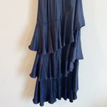 Elliatt  Bold Halter Ruffle Maxi Dress Midnight Navy Formal Style Size Small Photo 4