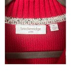 Breckenridge Vintage  Petite Red Snowflake quarter zip Sweater. SZ.PL. Photo 2