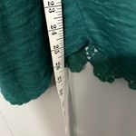 Anthropologie Knitted & Knotted Green Verso Henley Satin Crochet Boho Top XS Photo 5