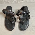 Very Volatile  Sz 9 Black Leather‎ Ankle Strap Sandal Women’s Photo 2