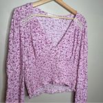 ASTR  The Label Pink Fuchsia Floral XL Peplum Blouse Photo 5