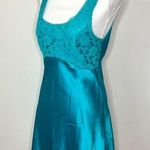Vintage Satin Slip Dress Blue Size M Photo 0