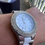 Anne Klein Watch Swiss Mother of Pearl Large Rhinestone Photo 12
