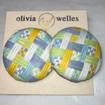 Olivia Welles Colorful Weaved Button Earrings Yellow Photo 0