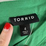 Torrid Plus 4 4X Ruffle Mock Neck Tank Rayon Slub Jelly Bean Kelly Green Top Photo 7