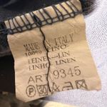 Made in Italy Linen Floral Print Cropped Pants Women's Small Medium Blue White Photo 6