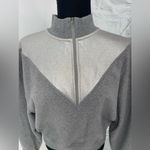 Highline large sweatshirt, women's gray and silver, half zip up‎ Silver Size 12 Photo 1