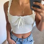 SheIn White Cropped Tank Top Photo 0