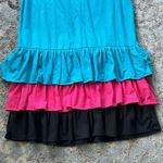 Vintage On Purpose Ruffle Tier Dress Teal Large Blue Photo 1