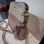 Lovestitch Brand Name Pink Beige Dome Crossbody Shoulder Bag Tassel Gold Hardware Photo 6