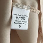 Bellatrix Made in USA‎ Crewneck Sheer Blouse Top Tan Photo 2