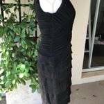 Sangria  Black Fitted Sheath Dress Sleeveless V-Neck Form Fit Tiered Cocktail 8 Photo 5