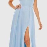 Mac Duggal Beaded Cap Sleeve Gown in Blue Photo 0