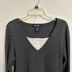 Denim & Co . Long Grey Sleeve Flatback Rib Knit Duet Tunic Size Large Photo 8