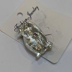 NWT Penguin Bird In Santa Hat Brooch Pin Enamel / Rhinestone Christmas Holiday Photo 3