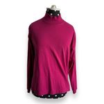 5/$35 LL Bean Womens Top Sz S Magenta Mock Neck Long Sleeve Solid Photo 1