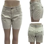 Lee  Sinfully Soft Cream Khaki High Waist Button Flap Pocket Shorts Womens 8 Photo 1