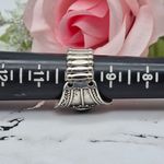 None Cute Silver Tone & Black Statement Stretch Ring One Size Western Bojo Casual Photo 9