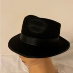 BLACK PERMALUX SMALL BRIM FEDORA HAT BLUES BROS GANGSTER MARDI GRAS Photo 2