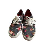 Mossimo Supply Co. denim floral print low top lace sneakers women’s size 7 Blue Photo 1