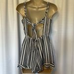 American Eagle Women’s 🦅 Outfitters Nautical Striped Open Back Romper Sz Medium Photo 4