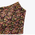 ZARA Floral Print Rayon Strapless Corset Crop Top Red Pink Green Black Size XS Photo 4