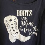 Gildan  navy blue women’s tank “boots and bling before the ring” size XL Photo 2