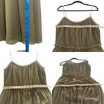 Banana Republic NWT  Tigers Eye Green Strappy Midi Dress Size 10 Spaghetti Strap Photo 4