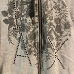 Armani Exchange Womens “I Heart AX” Embellished Gray Hoodie Sweatshirt Sz Medium Photo 1