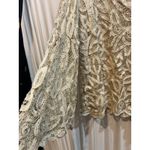 Soulmates  Womens‎ Top 1X Champagne Gold Floral Lace Lined Long Sleeve Elegant Photo 4