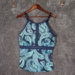 Lands' End Womens Layered High Neck Tankini Swim Top Adjustable Strap Size 20 Photo 2