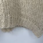 ZARA  Cream Brown Oversized Sequin Sweater Mohair Wool Size Medium Photo 7