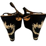 Alexa Wagner Metal Dragon Suede Platform Wedge Sandal 39IT Black Size 8 Photo 3