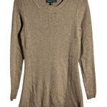 Title Nine Wool Blend Knit Sweater Dress Tunic Crew Neck Women M Tan Sport Golf Photo 0