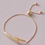 Gold Rhinestone Nail Adjustable Bracelet Photo 2