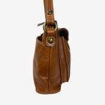 Patricia Nash Saddle Tan Leather Crossbody Bag Vintage Buckle Front Purse Photo 14