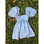 The A&F Emerson Poplin Puff Sleeve Mini Dress in Blue Size XXSP Photo 5
