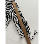 John Mark Zebra Tunic Size M Black White Oversized Lagenlook Wired Collar Size M Photo 14