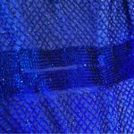 Mac Duggal  Blue Sequin Beaded Sheath V-Neck Sleeveless Prom Formal Dress Photo 2