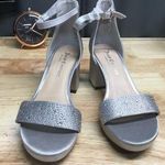 Juicy Couture Nelly Sandals Women's 6.5 Silver Rhinestone Block Heel Ankle Strap Photo 0