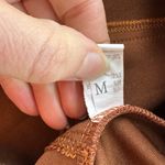 Free Planet Cognac Brown Faux Suede Snap Front Detail Stretch Mini Skirt Photo 4