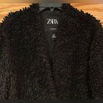 ZARA Soft Fleece Faux Fur Shearling Teddy Oversized One-Button Coat Jacket Sz XS Photo 7