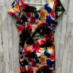 Milly Taylor Warp Graffiti Bold Print Cap Sleeve Fitted Dress Womens 8 *Read Photo 0