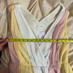 Pastel Pink White Yellow Long Chiffon Maxi Summer Sun Dress Size Medium Photo 7